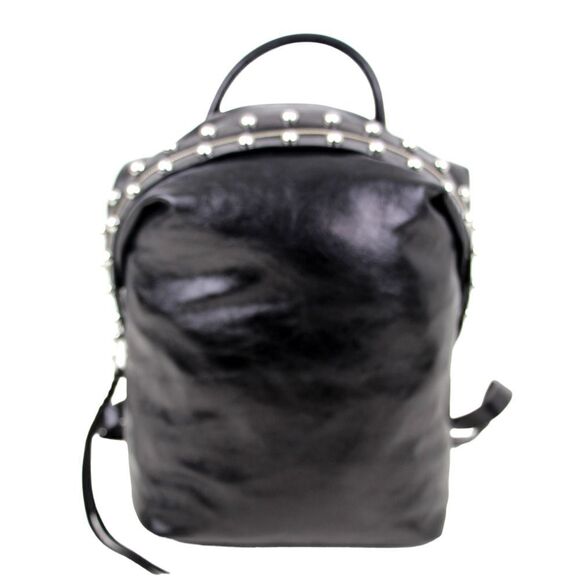 REBECCA MINKOFF BLACK GENUINE LEATHER BACKPACK CONVERTIBLE SHOULDER BAG PURSE - Picture 1 of 13